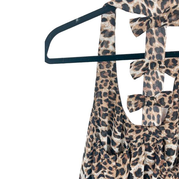 In Bloom by Jonquil Chemise Nightgown Leopard Print Racerback Slip Medium Size - Picture 5 of 8